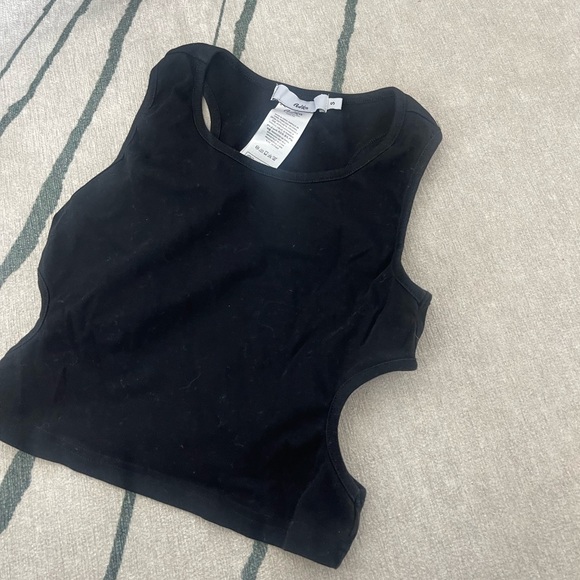 black Adika crop top with cut outs on side - Picture 2 of 2